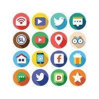 Social Media Icon Set Collection for Websites and Mobile Applications vector