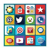 Social Media Icon Set Collection for Websites and Mobile Applications vector