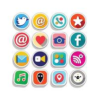 Social Media Icon Set Collection for Websites and Mobile Applications vector