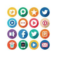 Social Media Icon Set Collection for Websites and Mobile Applications vector