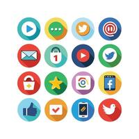 Social Media Icon Set Collection for Websites and Mobile Applications vector