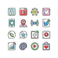 Social Media Icon Set Collection for Websites and Mobile Applications vector