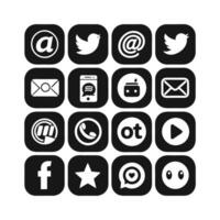 Social Media Icon Set Collection for Websites and Mobile Applications vector