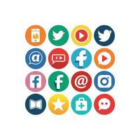 Social Media Icon Set Collection for Websites and Mobile Applications vector