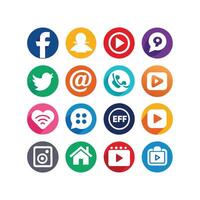 Social Media Icon Set Collection for Websites and Mobile Applications vector