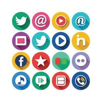 Social Media Icon Set Collection for Websites and Mobile Applications vector