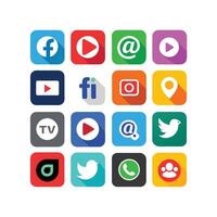 Social Media Icon Set Collection for Websites and Mobile Applications vector