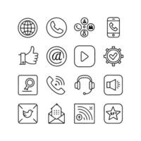 Social Media Icon Set Collection for Websites and Mobile Applications vector