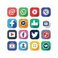 Social Media Icon Set Collection for Websites and Mobile Applications vector