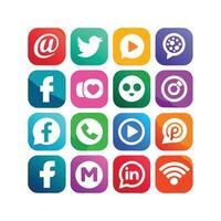 Social Media Icon Set Collection for Websites and Mobile Applications vector