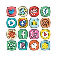 Social Media Icon Set Collection for Websites and Mobile Applications vector