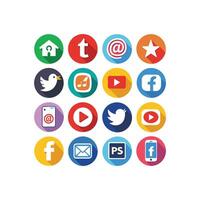 Social Media Icon Set Collection for Websites and Mobile Applications vector