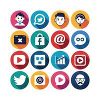 Social Media Icon Set Collection for Websites and Mobile Applications vector