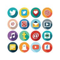 Social Media Icon Set Collection for Websites and Mobile Applications vector