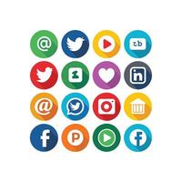 Social Media Icon Set Collection for Websites and Mobile Applications vector