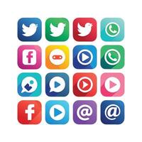 Social Media Icon Set Collection for Websites and Mobile Applications vector