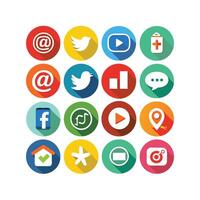 Social Media Icon Set Collection for Websites and Mobile Applications vector