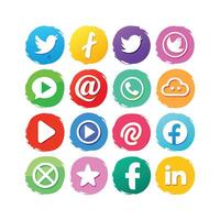 Social Media Icon Set Collection for Websites and Mobile Applications vector