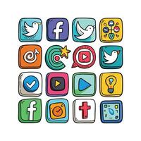 Social Media Icon Set Collection for Websites and Mobile Applications vector