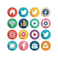 Social Media Icon Set Collection for Websites and Mobile Applications vector