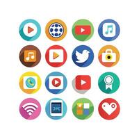 Social Media Icon Set Collection for Websites and Mobile Applications vector