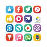 Social Media Icon Set Collection for Websites and Mobile Applications vector