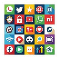 Social Media Icon Set Collection for Websites and Mobile Applications vector