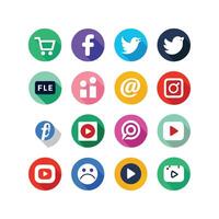 Social Media Icon Set Collection for Websites and Mobile Applications vector
