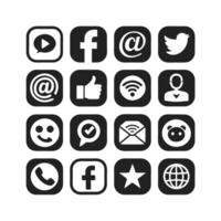 Social Media Icon Set Collection for Websites and Mobile Applications vector