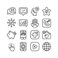 Social Media Icon Set Collection for Websites and Mobile Applications vector
