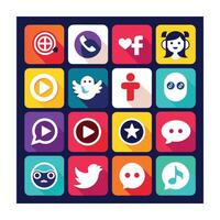Social Media Icon Set Collection for Websites and Mobile Applications vector