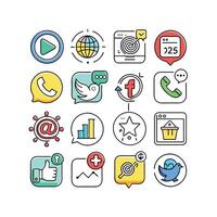 Social Media Icon Set Collection for Websites and Mobile Applications vector