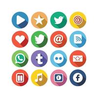 Social Media Icon Set Collection for Websites and Mobile Applications vector