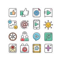 Social Media Icon Set Collection for Websites and Mobile Applications vector