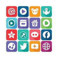 Social Media Icon Set Collection for Websites and Mobile Applications vector