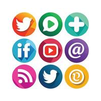 Social Media Icon Set Collection for Websites and Mobile Applications vector