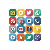 Social Media Icon Set Collection for Websites and Mobile Applications vector