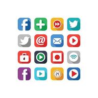 Social Media Icon Set Collection for Websites and Mobile Applications vector