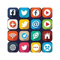 Social Media Icon Set Collection for Websites and Mobile Applications vector