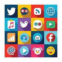 Social Media Icon Set Collection for Websites and Mobile Applications vector