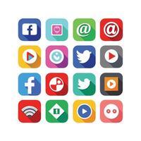 Social Media Icon Set Collection for Websites and Mobile Applications vector