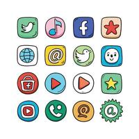 Social Media Icon Set Collection for Websites and Mobile Applications vector