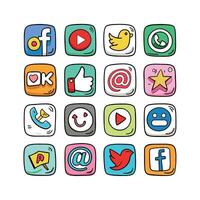 Social Media Icon Set Collection for Websites and Mobile Applications vector