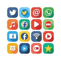Social Media Icon Set Collection for Websites and Mobile Applications vector