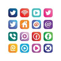 Social Media Icon Set Collection for Websites and Mobile Applications vector