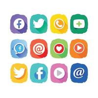 Social Media Icon Set Collection for Websites and Mobile Applications vector