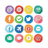 Social Media Icon Set Collection for Websites and Mobile Applications vector
