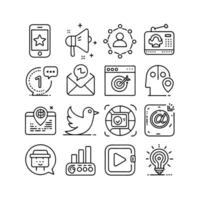 Social Media Icon Set Collection for Websites and Mobile Applications vector