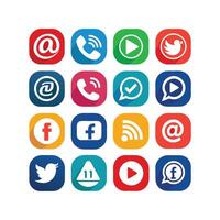 Social Media Icon Set Collection for Websites and Mobile Applications vector