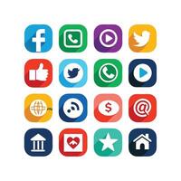 Social Media Icon Set Collection for Websites and Mobile Applications vector